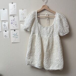 White Textured Women's Top/Dress